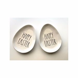 New RAE DUNN🐰HAPPY EASTER🐰White Egg Plate Set!